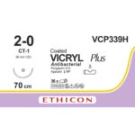 Vicryl plus 2-0 aiguille CT-1 violet 70cm (VCP339H) | 36 pièces