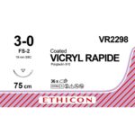 Vicryl Rapide 3-0 incolore 75cm – FS-2 (VR2298) | 36 pièces