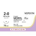 Vicryl plus 2-0 aiguille SH violet 70cm (VCP317H) | 36 pièces