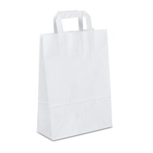 Sac en papier neutre - 22x31x10 cm - blanc | 250 pièces